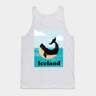 Icelnd whale travel poster. Tank Top